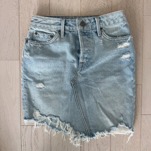 GRLFRND - Ripped Jean Skirt - Picture 1 of 3